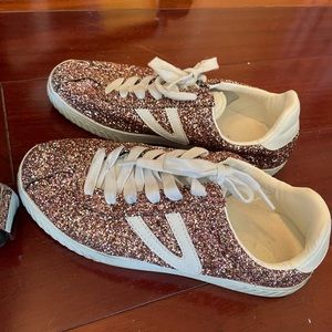 Tretorn Womens Camden 5 Pink Glitter Fashion Sneaker Size 6.5.